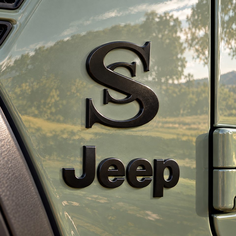 Emblema S de SS Performance junto al logotipo Jeep