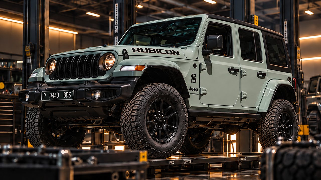 SS Performance Rubicon sobre un elevador en el taller